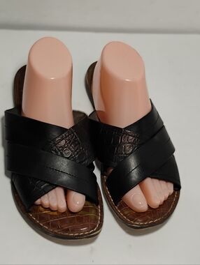 Sam Edelman Women’s Size 10 Black Leather Slides Sandals